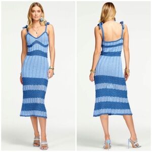 Ramy Brook Blue Birdie Knit Silhouette Dress size S NWT